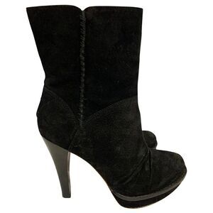 UGG | black leather bianka heeled bootie 8